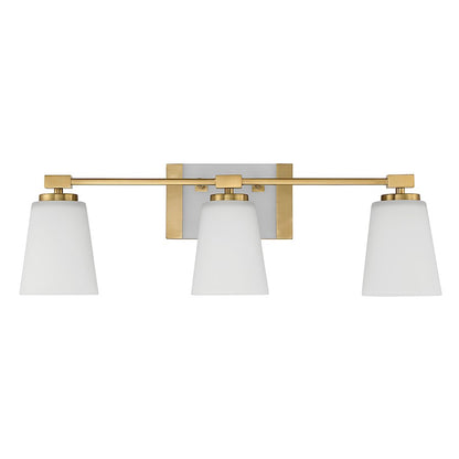 3 Light Bathroom Vanity Light, Warm Brass