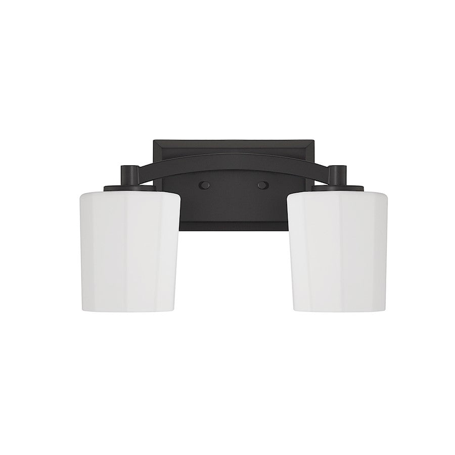 2 Light Bathroom Vanity Light, Matte Black