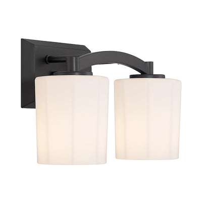 2 Light Bathroom Vanity Light, Matte Black