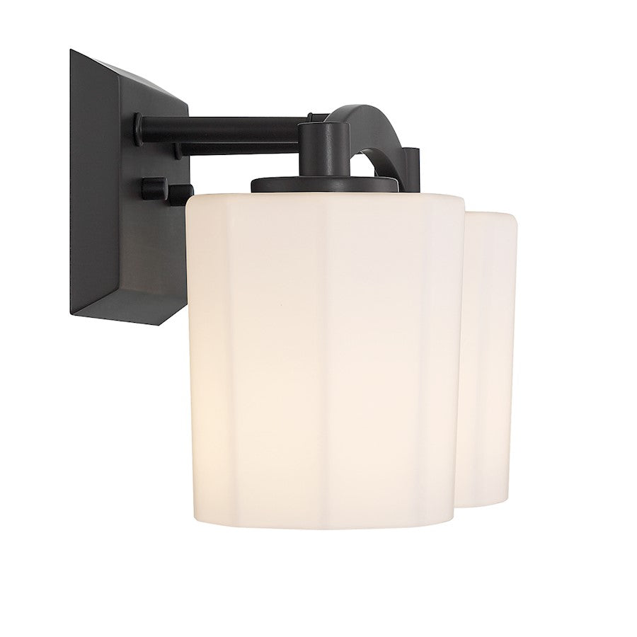 2 Light Bathroom Vanity Light, Matte Black