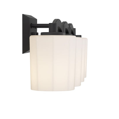 4 Light Bathroom Vanity Light, Matte Black