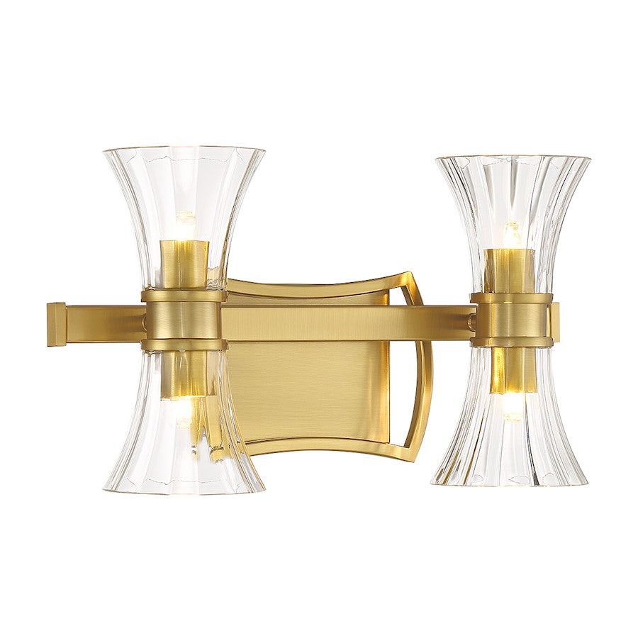 4 Light LED Bathroom Vanity Light, Brass