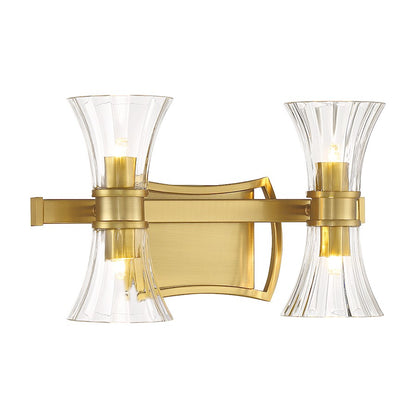 4 Light LED Bathroom Vanity Light, Brass