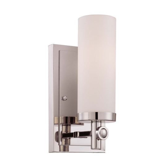 1 Light Wall Sconce, Polished Nickel