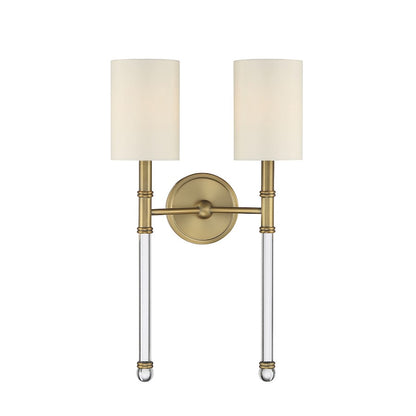 Savoy House Fremont 2 Light Wall Sconce, Warm Brass - 9-103-2-322