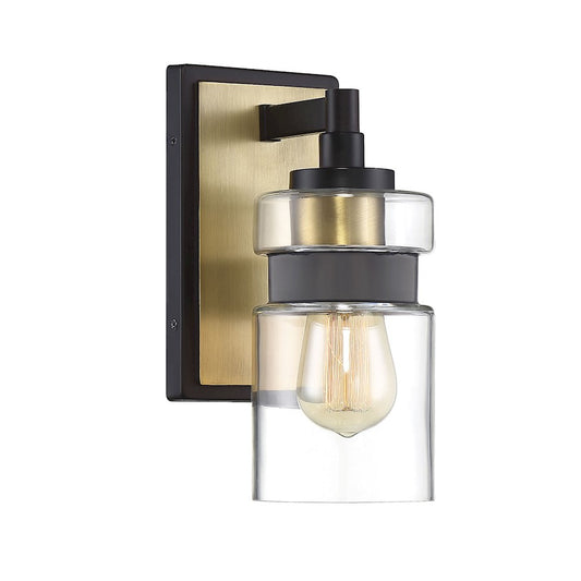 Colfax 1 Light Sconce, Bronze with Brass Accents