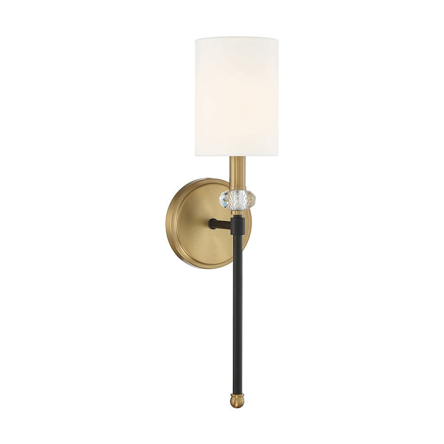 Savoy House Tivoli 1 Light Wall Sconce, Black/Brass - 9-1888-1-143