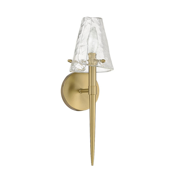 Savoy House Shellbourne 1 Light Wall Sconce, Brass/Piastra