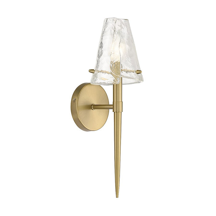 Savoy House Shellbourne 1 Light Wall Sconce, Brass/Piastra