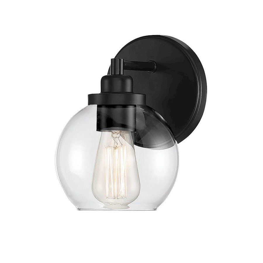 Savoy House Carson 1 Light Sconce, Matte Black - 9-4050-1-BK