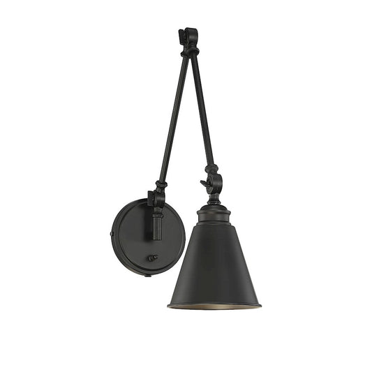 Morland 1 Light Wall Sconce, Matte Black