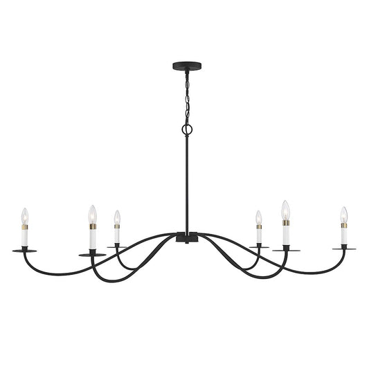 Meridian Scandinavian 6 Light 26" Chandelier, Matte Black - M100105MBK