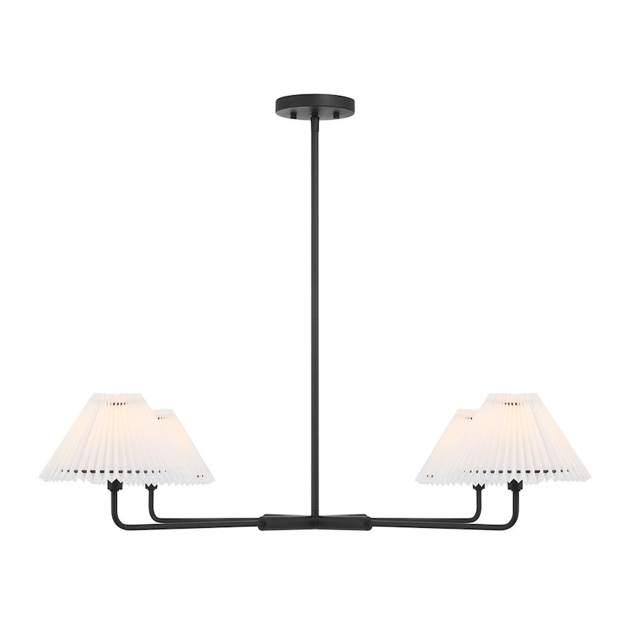 2-Light 11" Linear Chandelier, Matte Black