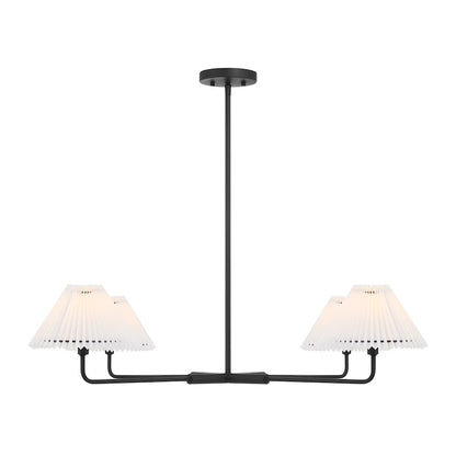 2-Light 11" Linear Chandelier, Matte Black