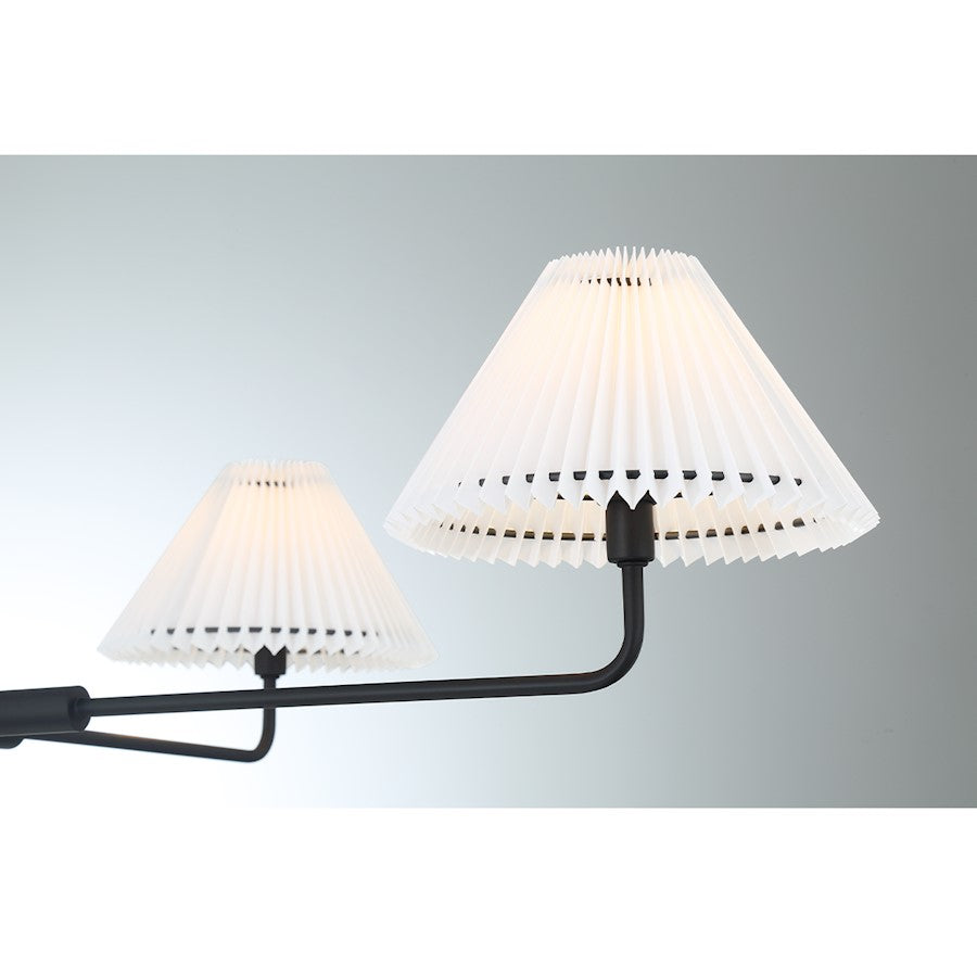 2-Light 11" Linear Chandelier, Matte Black