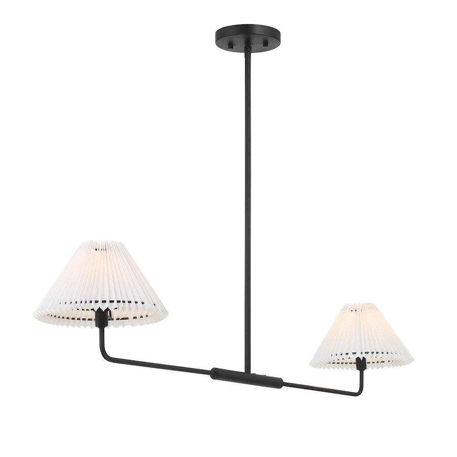 2-Light 11" Linear Chandelier, Matte Black