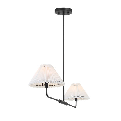 2-Light 11" Linear Chandelier, Matte Black