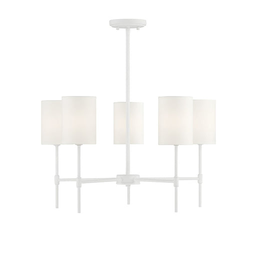 Meridian Traditional 5 Light 15" Chandelier, Bisque White - M10067BQW