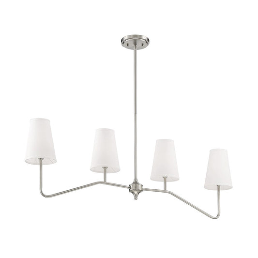 Meridian Modern 4 Light Linear Chandelier, Brushed Nickel - M10078BN