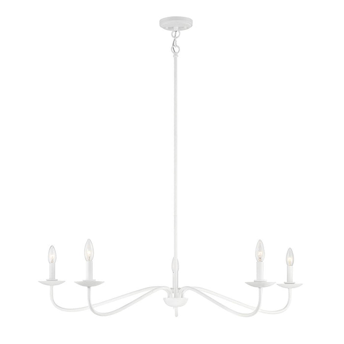 Meridian Traditional 5 Light 7" Chandelier, Bisque White - M10085BQW