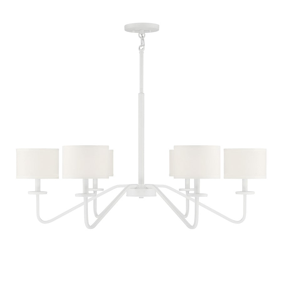 Meridian Vintage 6 Light 18" Chandelier, Bisque White - M10092BQW