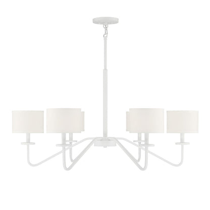 Meridian Vintage 6 Light 18" Chandelier, Bisque White - M10092BQW