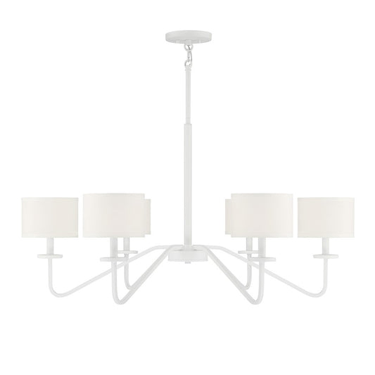 Meridian Vintage 6 Light 18" Chandelier, Bisque White - M10092BQW