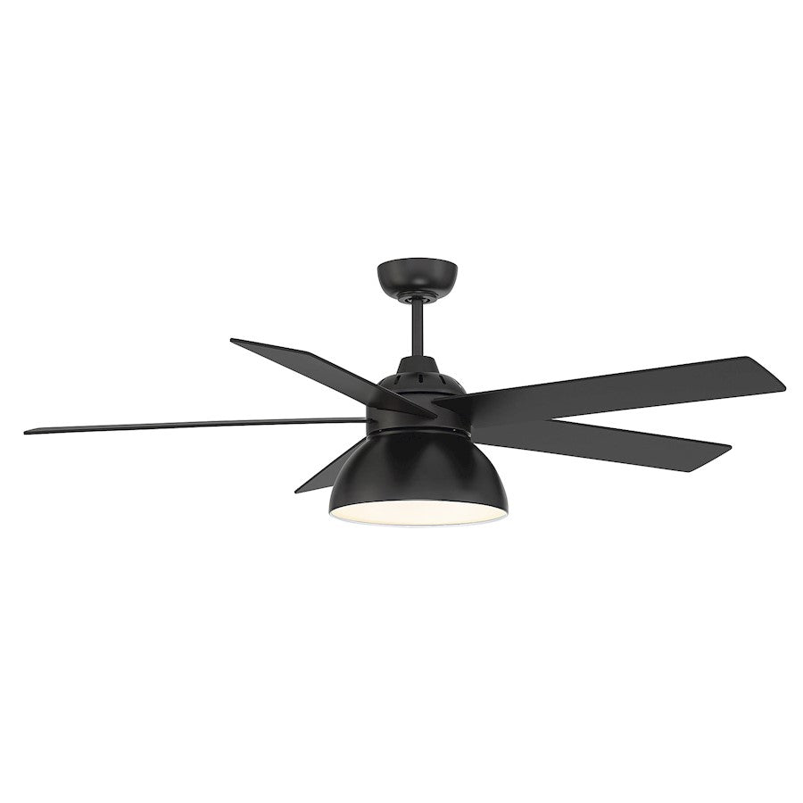 Meridian Modern Farmhouse 52" LED Ceiling Fan, Matte Black - M2014MBK