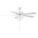 Meridian Traditional 2 Light 52" Ceiling Fan, White/Clear Bubble - M2019WHRV
