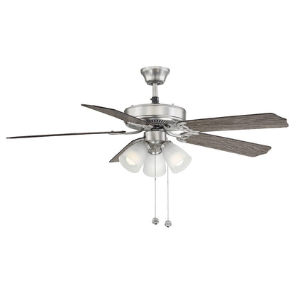 Savoy Meridian 3 Light 52" Ceiling Fan, Brushed Nickel/White - M2021BNRV