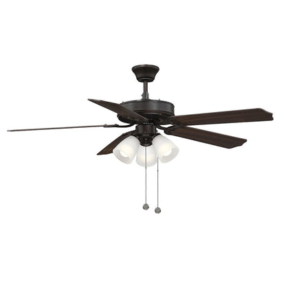 Savoy Meridian 3 Light 52" Ceiling Fan, Oil Rubbed Bronze/White - M2021ORBRV