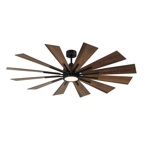 Savoy Meridian 60" LED Ceiling Fan, Matte Black/White - M2024MBK