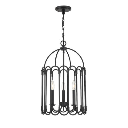Savoy Meridian 3 Light Pendant, Matte Black - M30011MBK