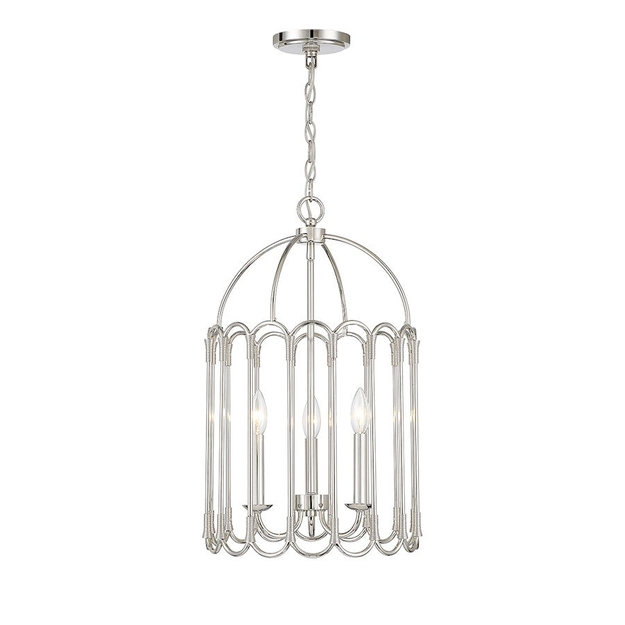 Savoy Meridian 3 Light Pendant, Polished Nickel - M30011PN