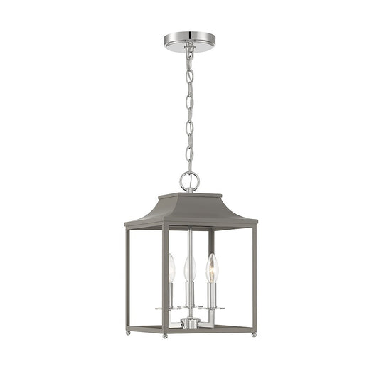 Savoy Meridian 3 Light Pendant, Gray/Polished Nickel - M30013GRYPN