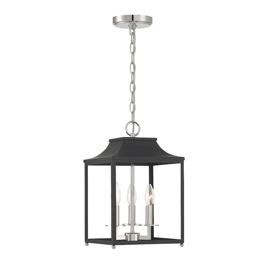 Savoy Meridian 3 Light Pendant, Matte Black/Polished Nickel - M30013MBKPN