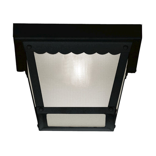 Meridian Traditional 1 Light Outdoor Flush Mount, Black/Frosted - M50058BK