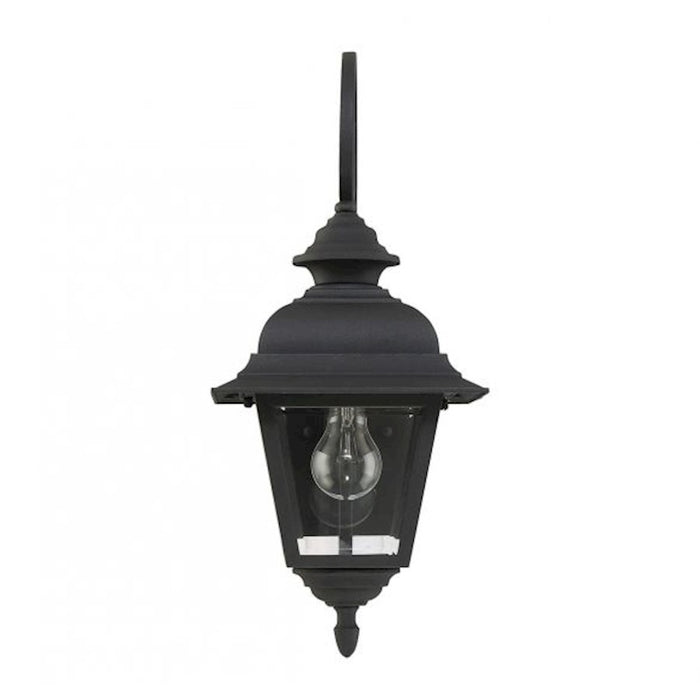 Savoy Meridian 1 Light Outdoor Wall Lantern, Textured Black/Clear