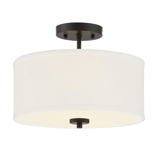 Meridian Traditional 2 Light Semi Flush Mount, Oil Rubbed Bronze - M60008ORB