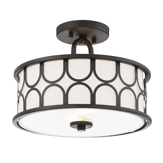 Meridian Industrial 2 Light Semi Flush Mount, Oil Rubbed Bronze - M60015ORB