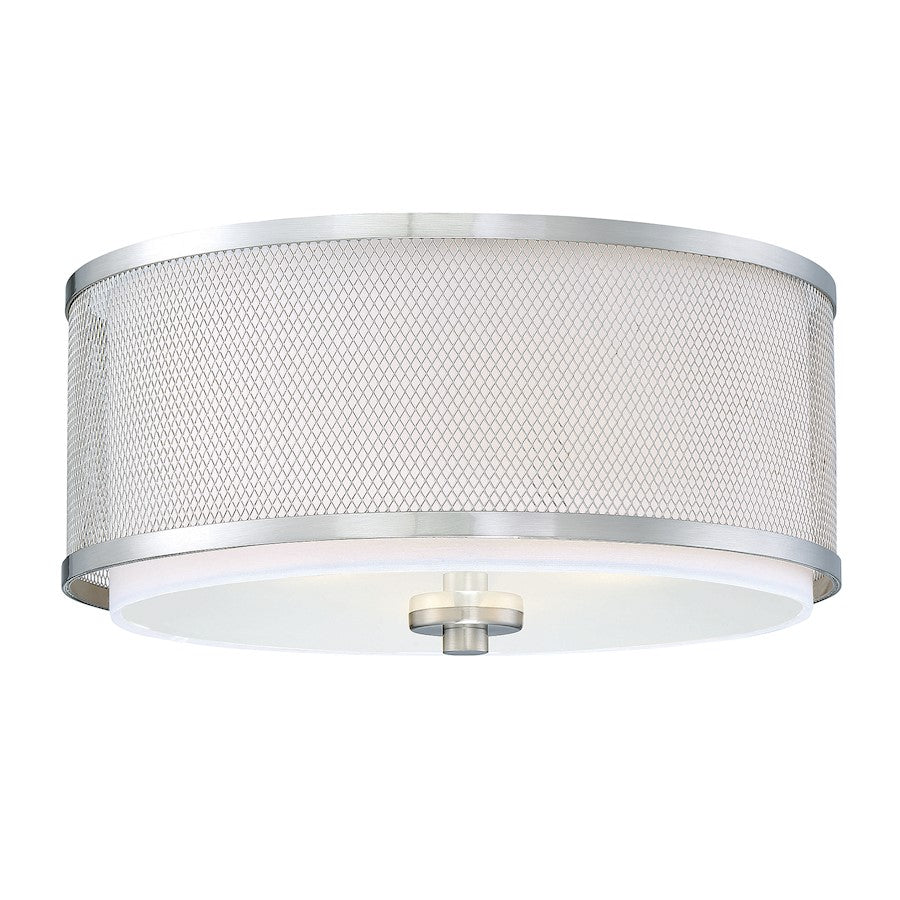 Meridian Modern 3 Light Flush Mount, Brushed Nickel - M60018BN