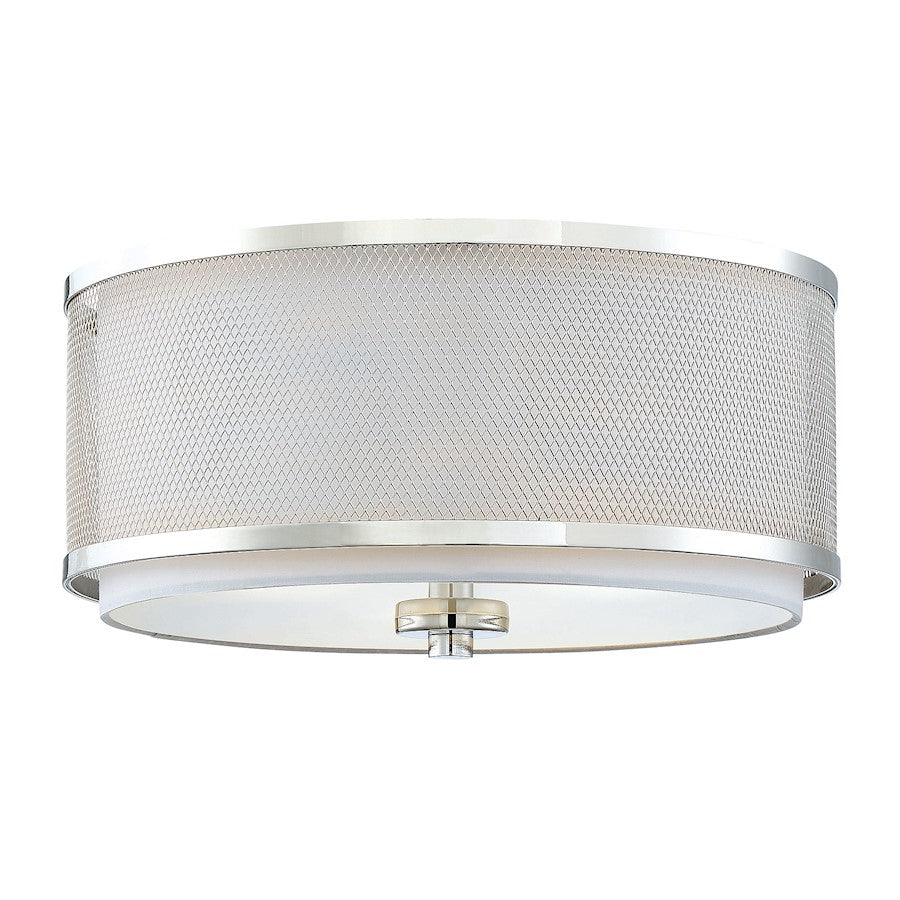 Meridian Modern 3 Light Flush Mount, Polished Nickel - M60018PN