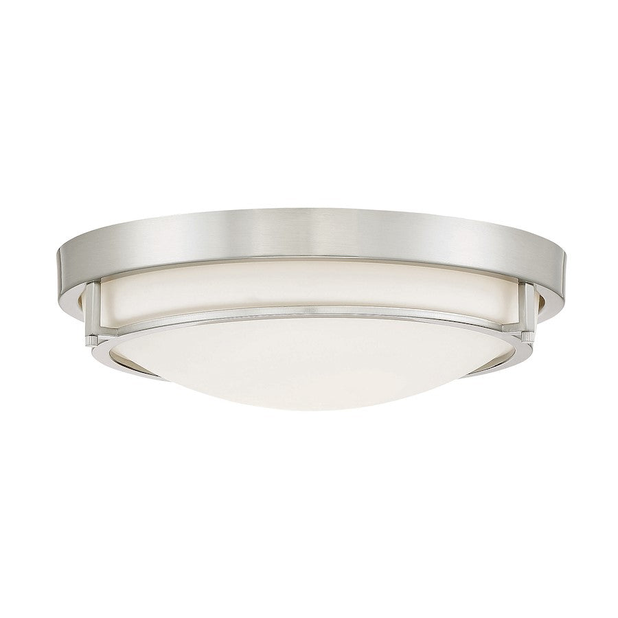 Meridian Industrial 2 Light Flush Mount, Nickel/White - M60019BN