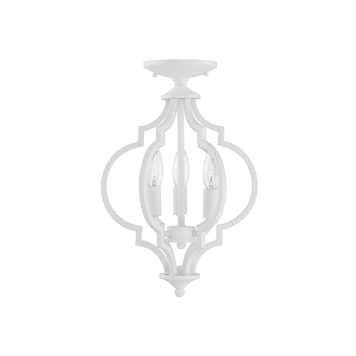 Savoy Meridian 3 Light Convertible Semi Flush Mount/Pendant, White