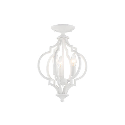 Savoy Meridian 3 Light Convertible Semi Flush Mount/Pendant, White