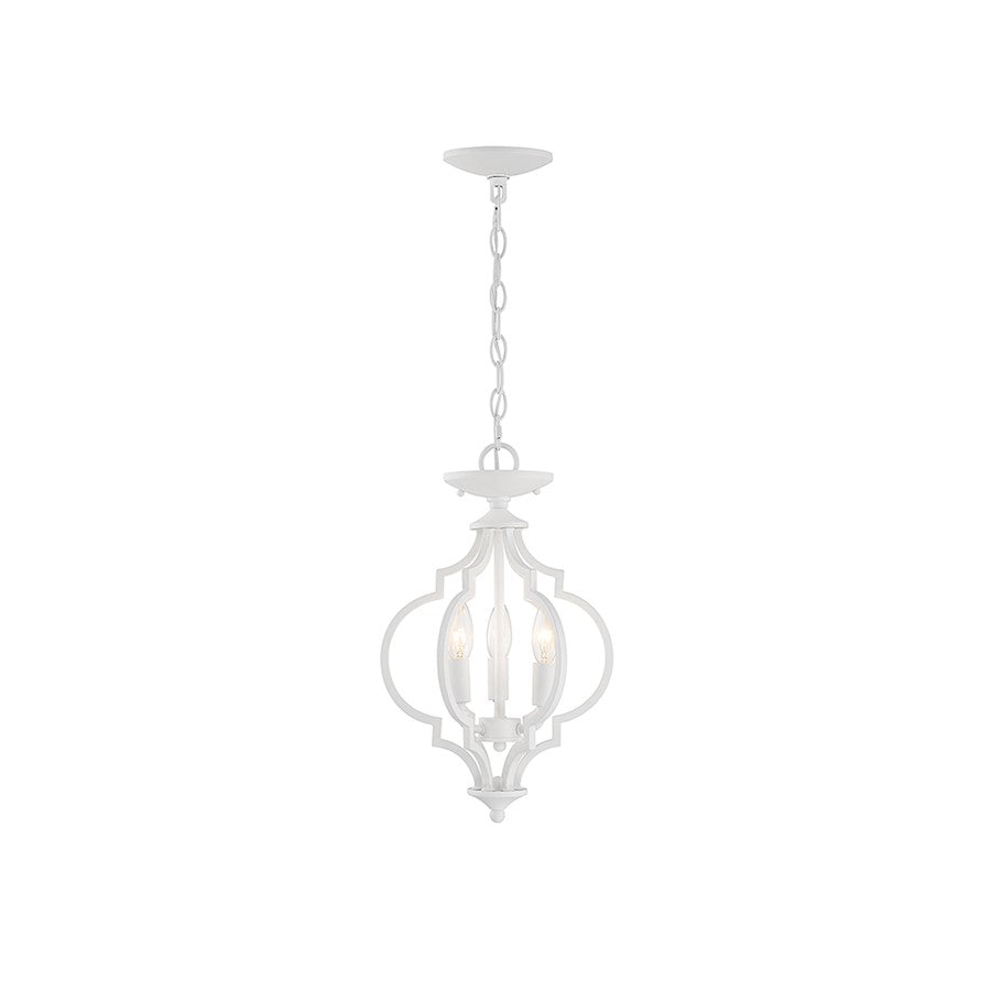 Savoy Meridian 3 Light Convertible Semi Flush Mount/Pendant, White