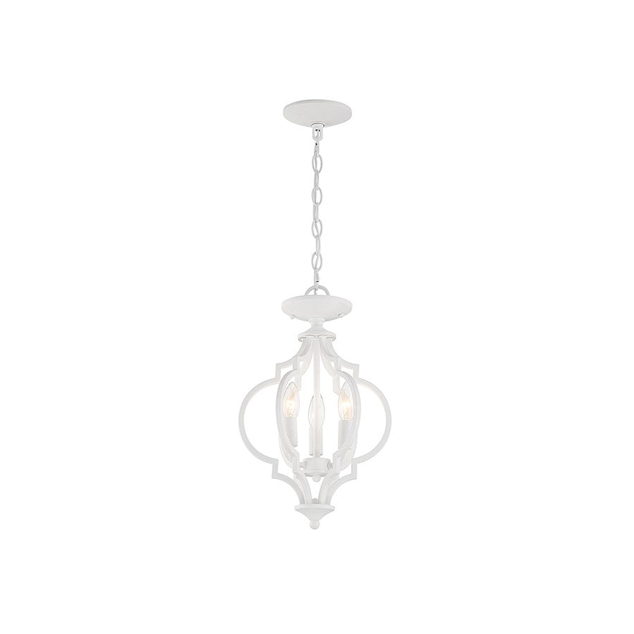 Savoy Meridian 3 Light Convertible Semi Flush Mount/Pendant, White