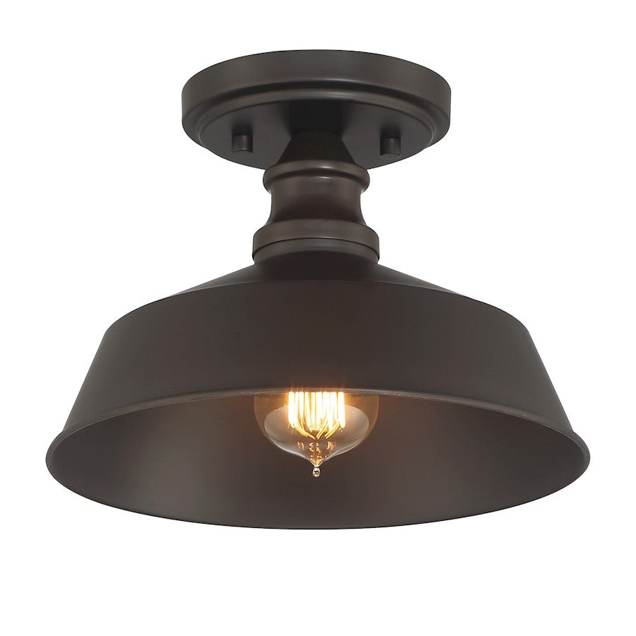 Meridian Vintage 1 Light Semi Flush Mount, Oil Rubbed Bronze - M60068ORB