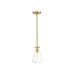 Meridian Industrial 1 Light 10" Pendant, Natural Brass/Clear - M70063NB