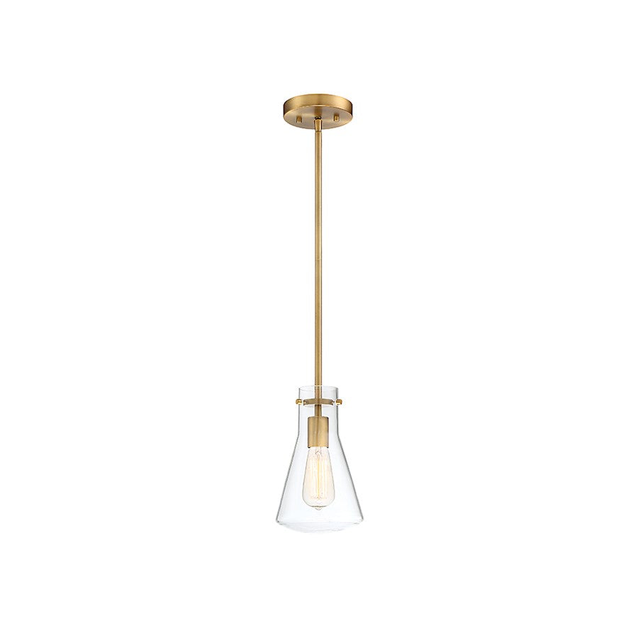 1 Light 11" Pendant, Natural Brass